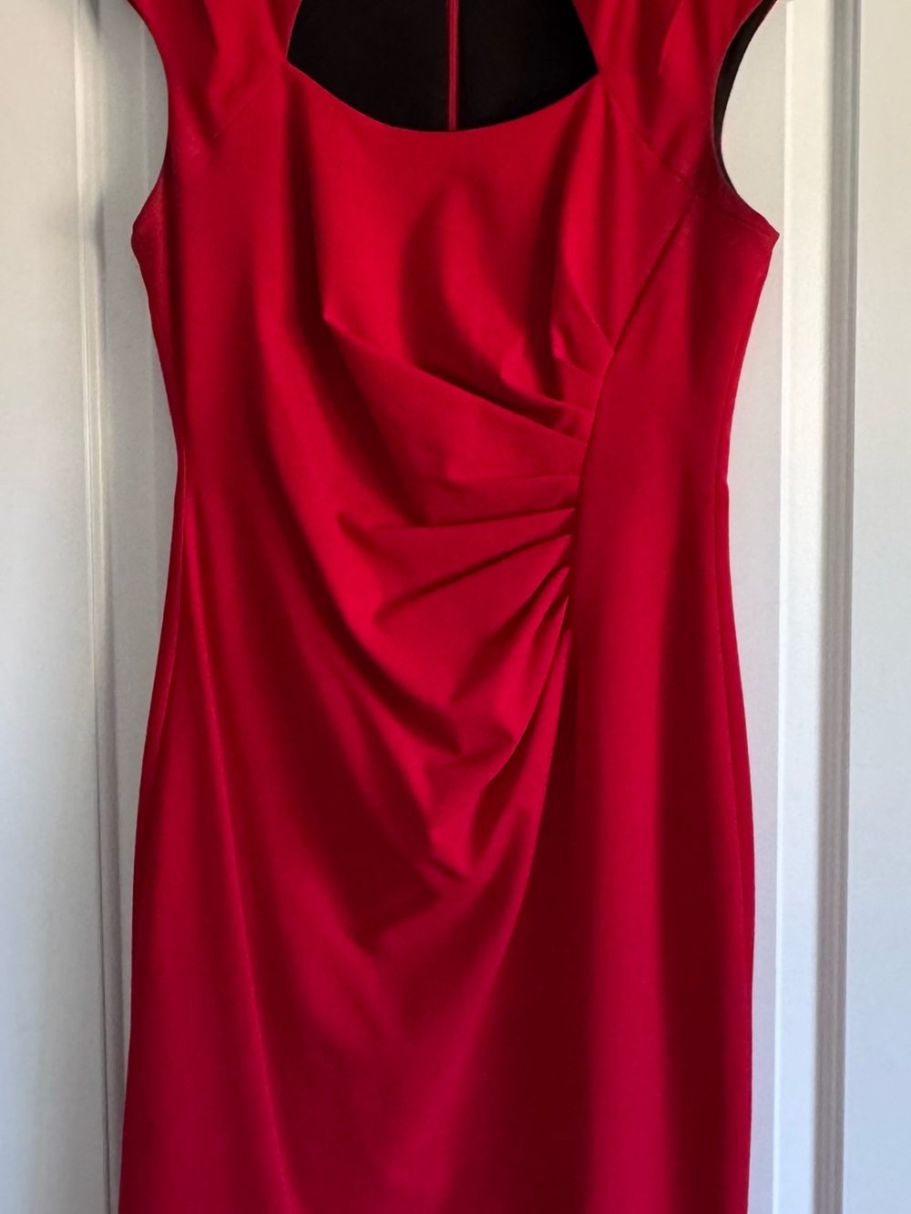 Calvin Klein Red Sleeveless Midi Sheath Dress